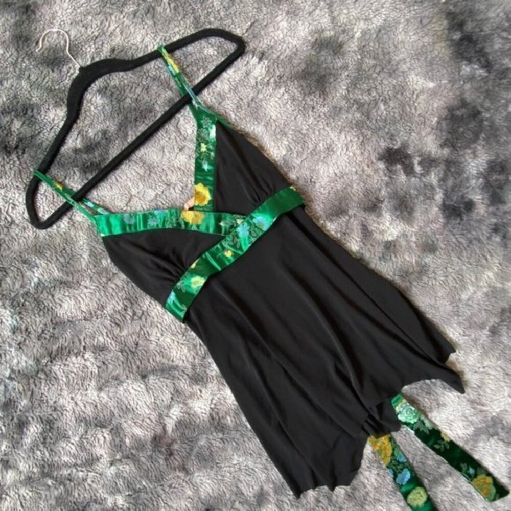 VTG Forever 21 Brocade Tie Back Tank